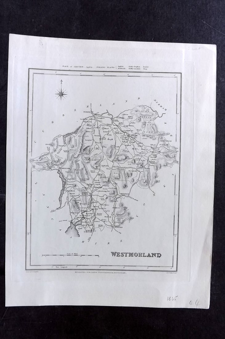Lewis, Samuel 1865 British County Map. Westmorland (1 of 1)