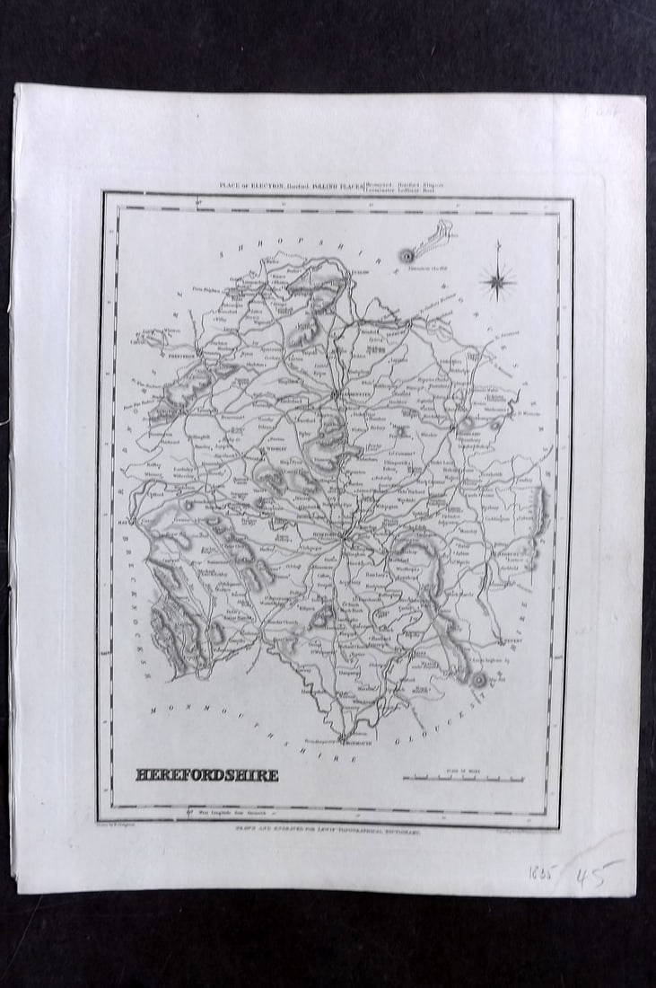 Lewis, Samuel 1865 British County Map. Herefordshire (1 of 1)