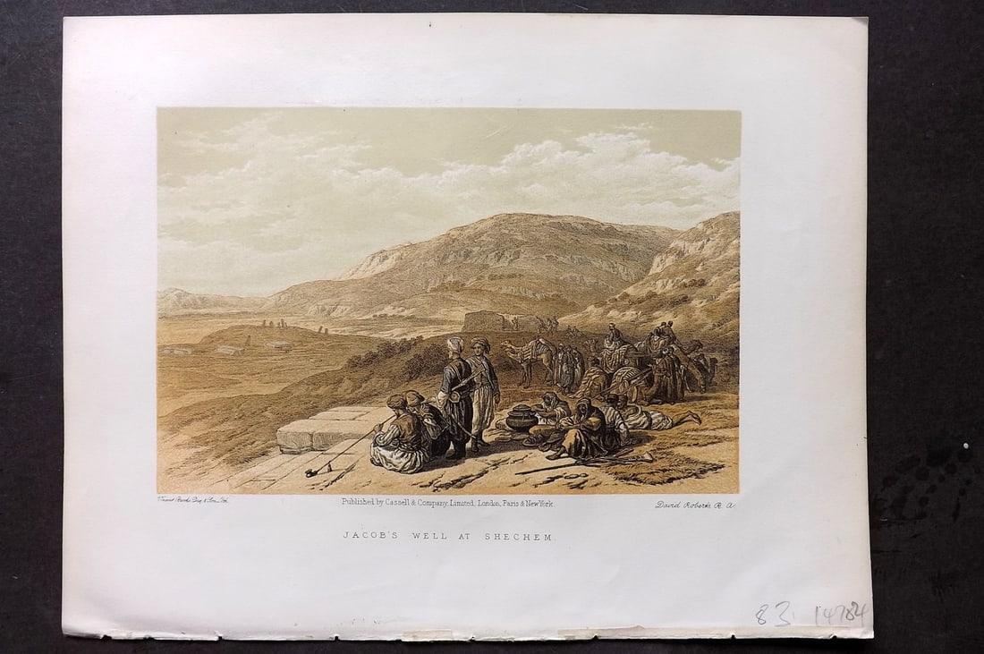 Roberts, David C1880 Antique Print. Jacob's Well at Shechem (1 of 1)
