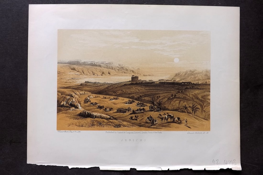 Roberts, David C1880 Antique Print. Jericho, Palestine (1 of 1)