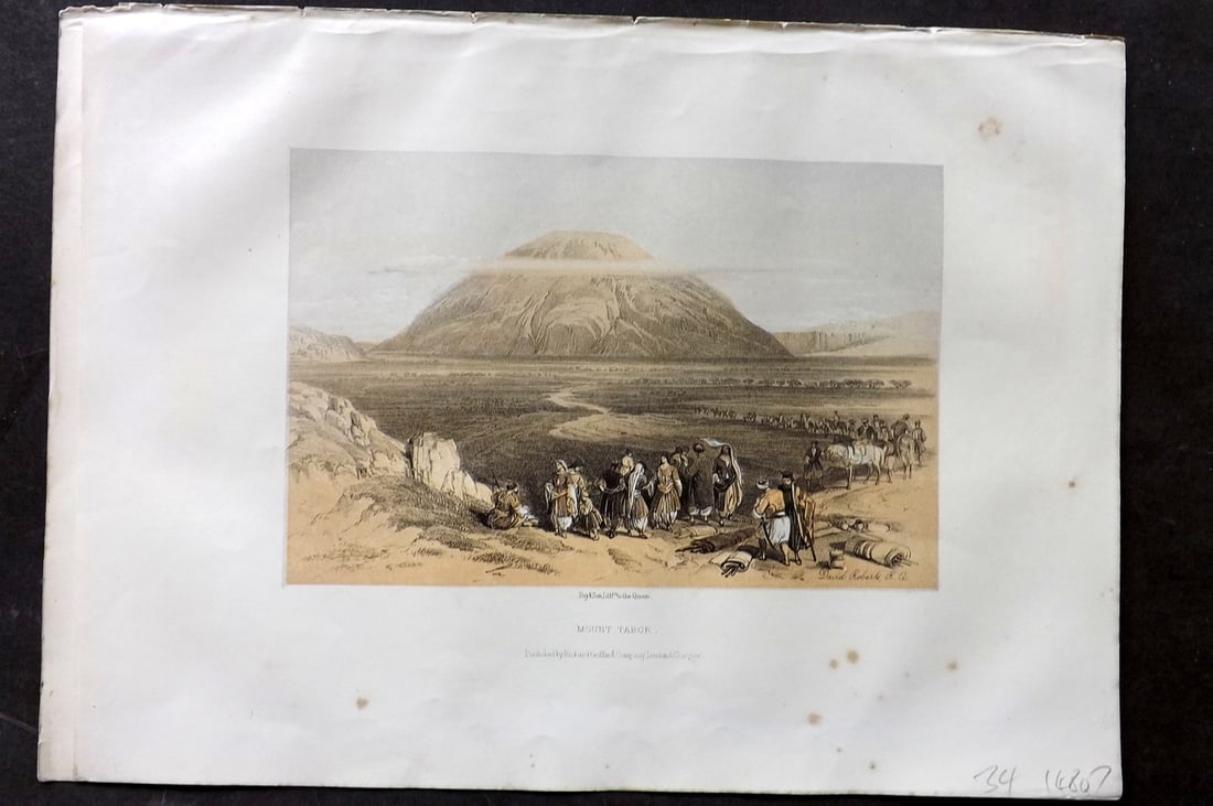 Roberts, David 1857 Antique Print. Mount Tabor (1 of 1)