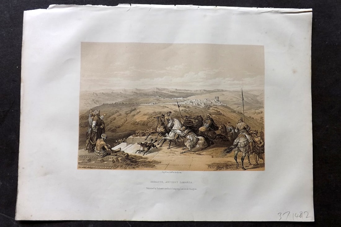 Roberts, David 1857 Antique Print. Sebaste, Ancient Samaria (1 of 1)