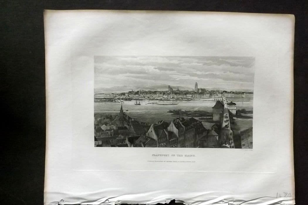 Kelly, Christopher 1841 Antique Print. Franfurt on the Maine, Germany (1 of 1)