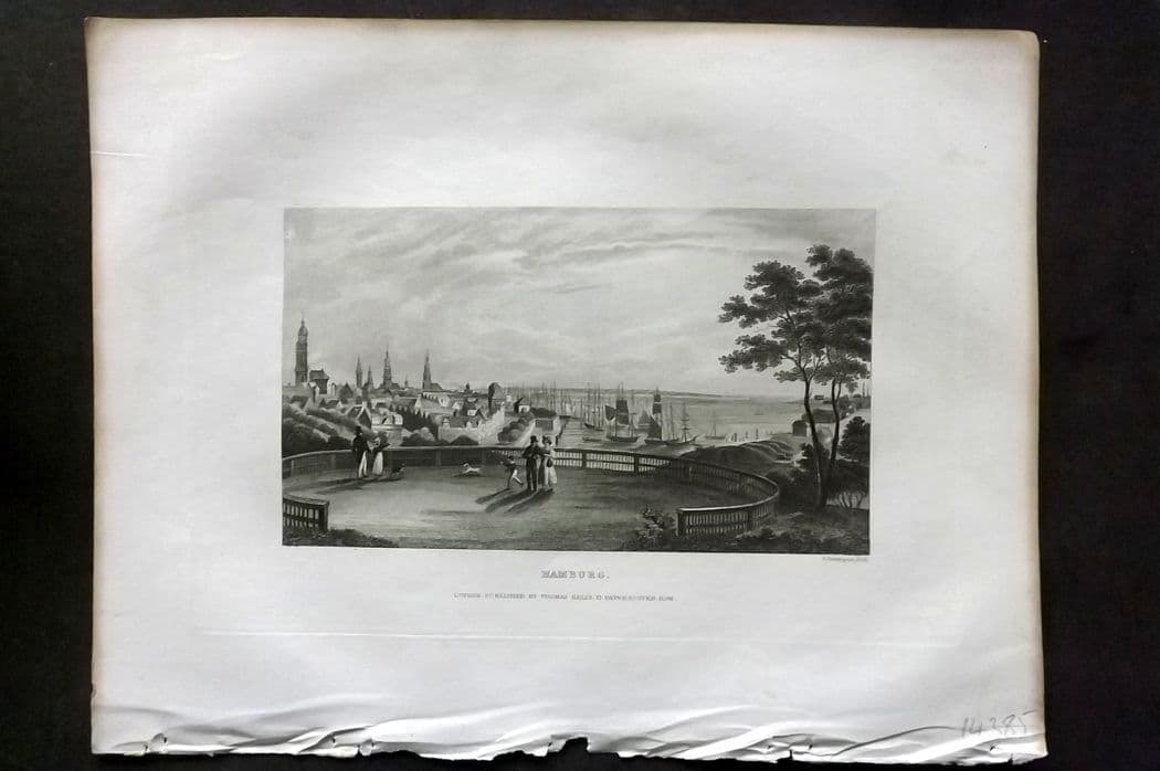 Kelly, Christopher 1841 Antique Print. Hamburg, Germany (1 of 1)