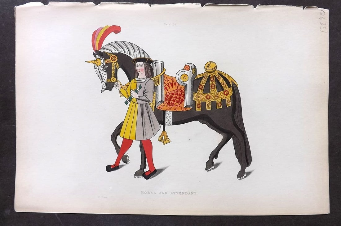 Shaw, Henry 1843 HCol Print. Horse and Attendant. 1511 (1 of 1)