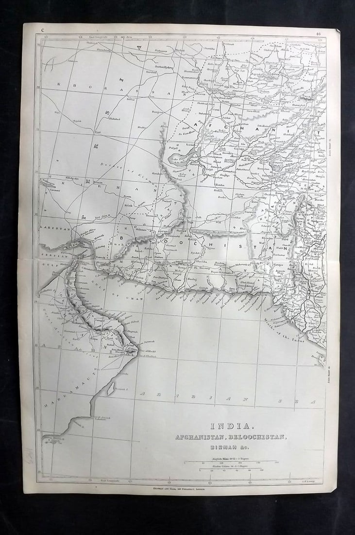 Lowry, Joseph 1852 Antique Map. India, Afghanistan, Beloochistan, Burma &c (1 of 1)