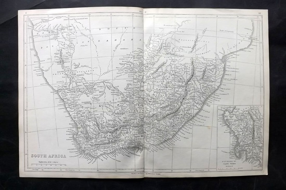 Lowry, Joseph 1852 Antique Map. South Africa (1 of 1)