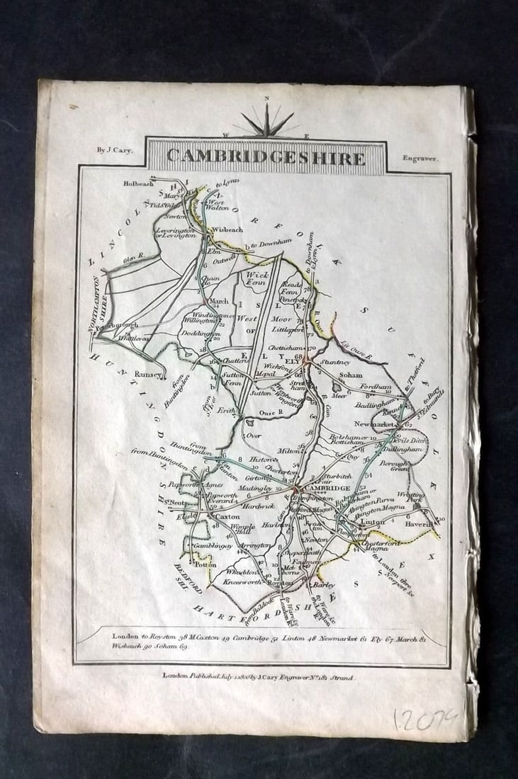Cary, John 1806 Antique British County Map. Cambridgeshire & Buckinghamshire (1 of 2)