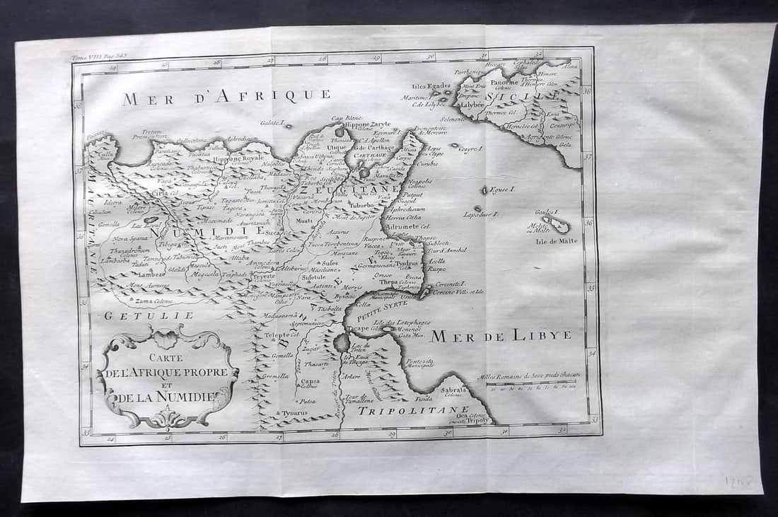 Psalmanazar & Sale C1770 Carte de L'Afrique Proper et de la Numidie N. Africa (1 of 1)