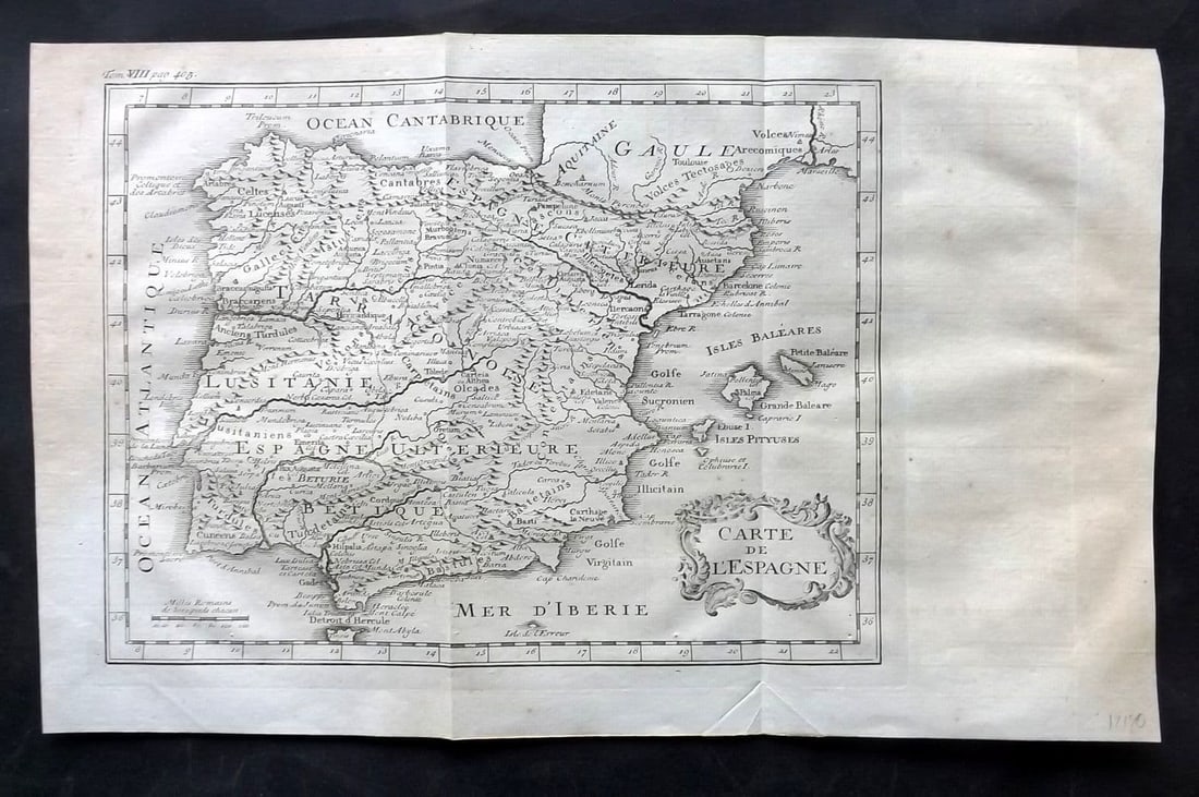 Psalmanazar & Sale C1770 Antique Map. Carte de L'Espagne - Spain (1 of 1)