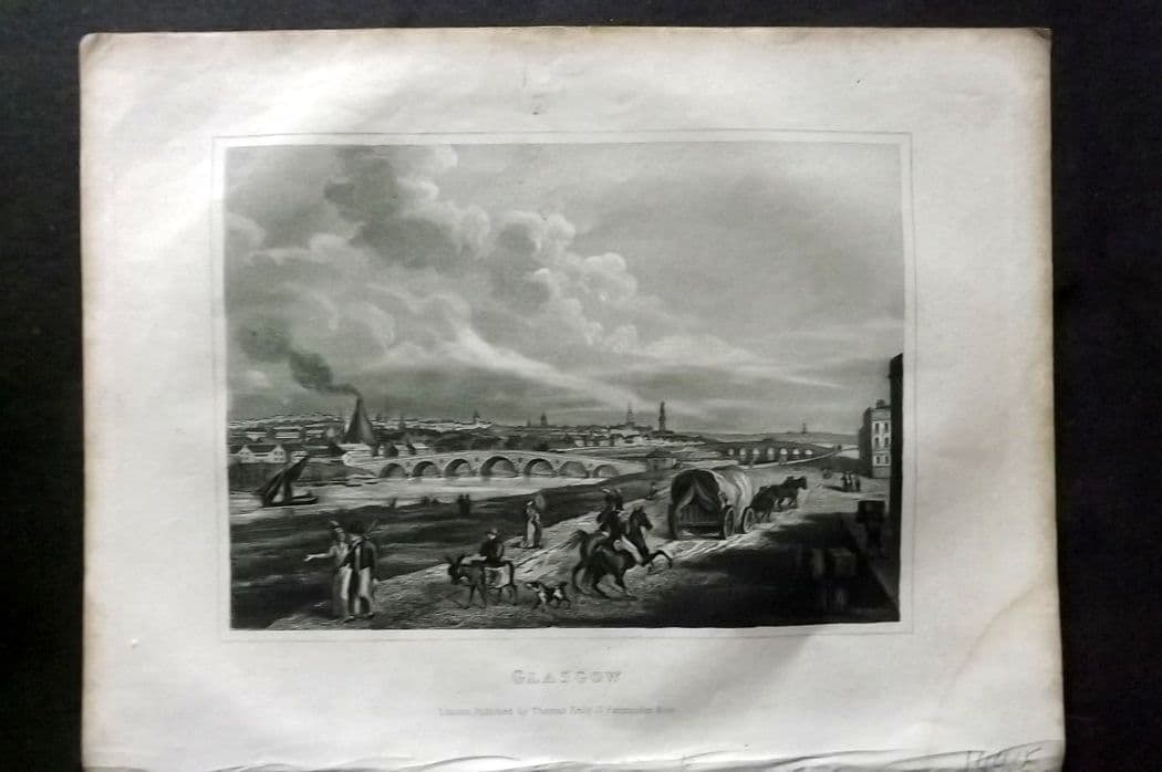Kelly, Christopher 1841 Antique Print. Glasgow, Scotland: Antique Steel Engraving Published 1841, London for "An Authentic History and Entertaining Description of the World and its Inhabitants..." by Christopher Kelly and Thomas Bartlett. Paper Size: 10.5 x