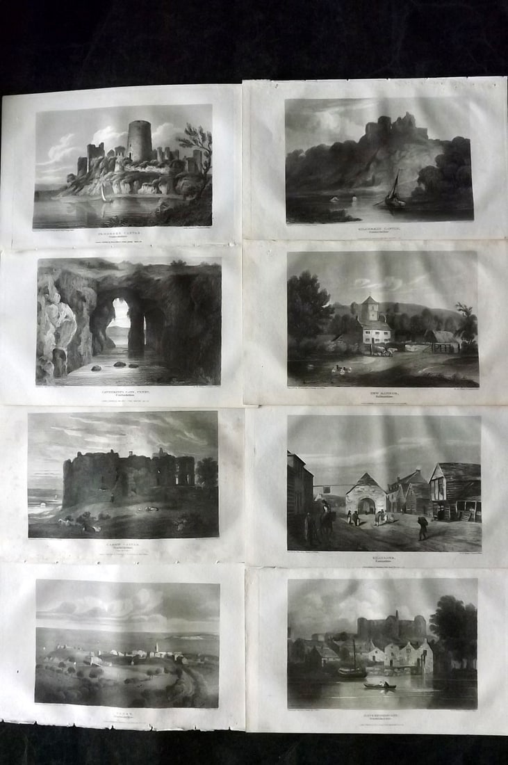 Britton, John C1810 Lot of 8 Copper Plate Views. Wales (1 of 2)