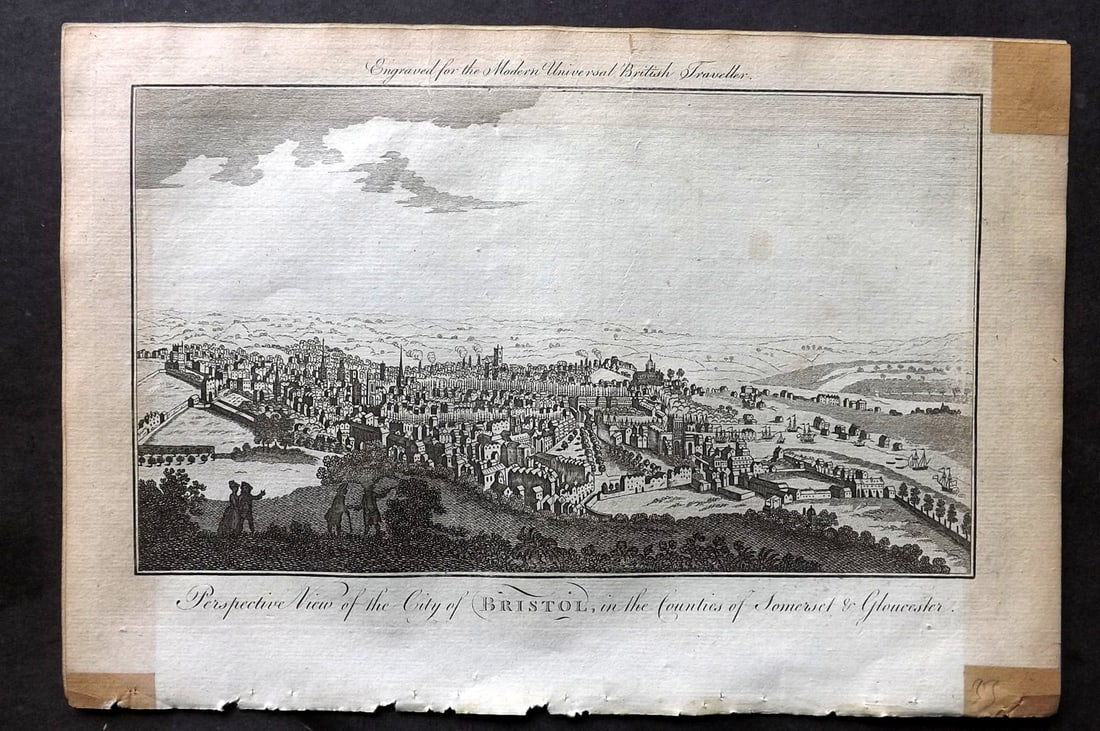 Burlington, Charles 1779 Folio Print. Bristol: Folio Copper Plate Published 1779 by J. Cooke, London for "The Modern Universal British Traveller or, a New, Complete, and Accurate tour Through England, Wales, Scotland, and the Neighbouring Islands"