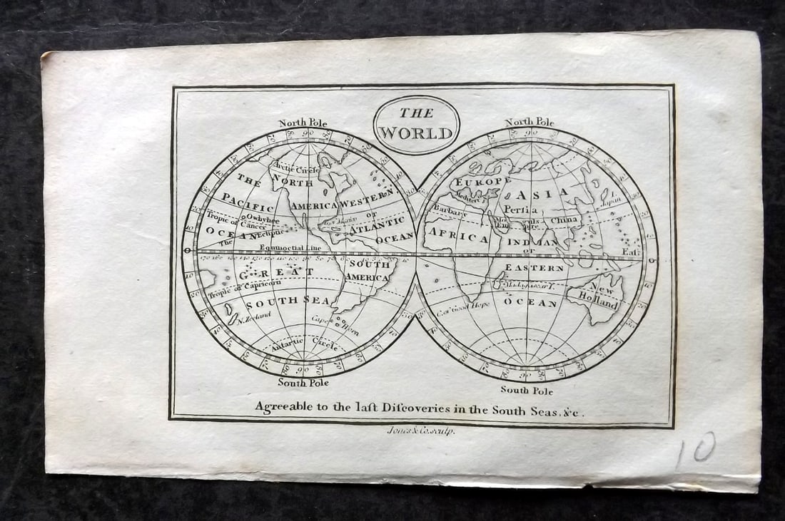 Turner, Richard 1804 Miniature Map. World Hemisphere after Cook's Voyages (1 of 1)