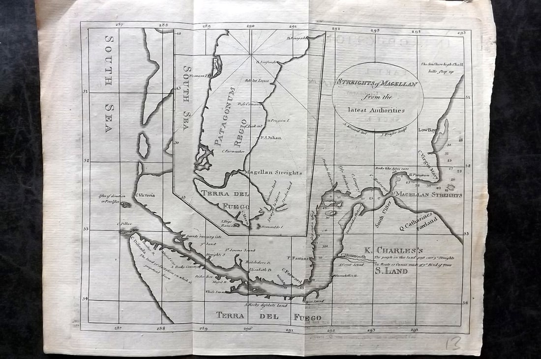 Kincaid, Alexander 1792 Map of the Magellan Straits, Chile (1 of 1)