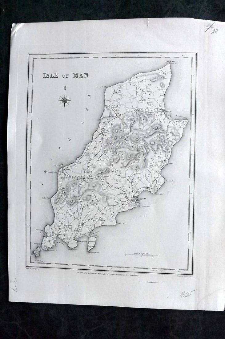 Lewis, Samuel 1835 British County Map. Isle of Man (1 of 1)