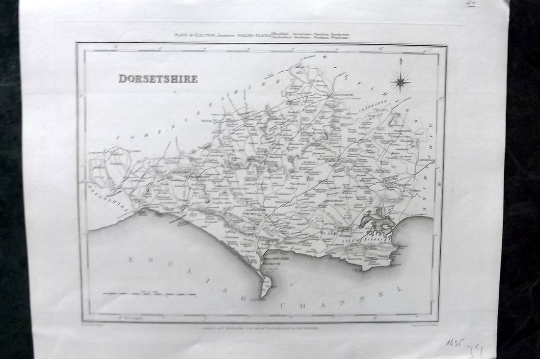 Lewis, Samuel 1835 British County Map. Dorset (1 of 1)