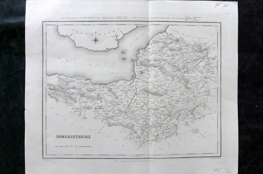 Lewis, Samuel 1835 British County Map. Somerset (1 of 1)