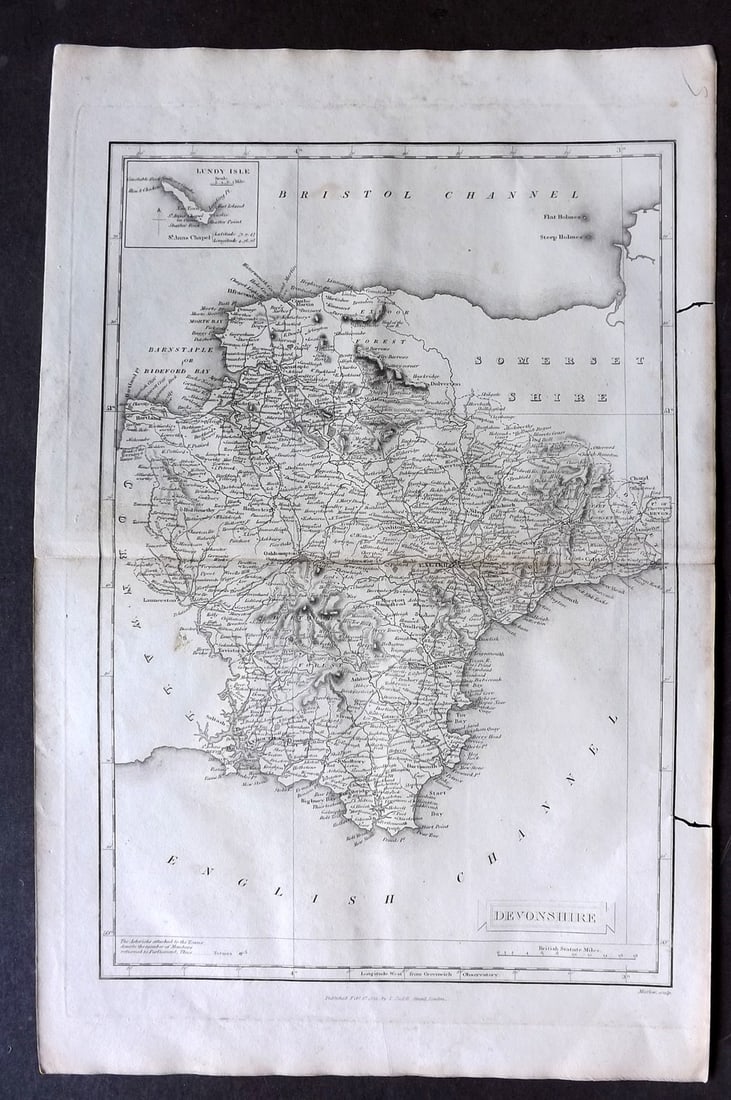 Lysons, Daniel 1822 Map. Devon (1 of 1)