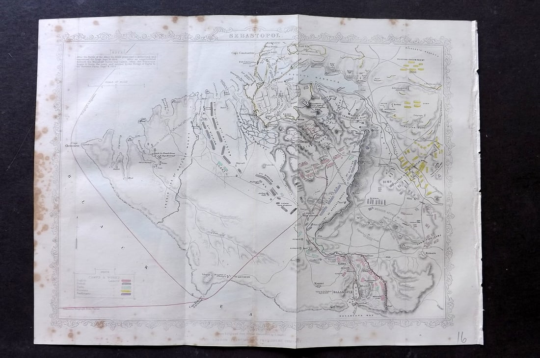 Rapkin, John (Pub) 1858 Crimean War Map. Siege of Sebastopol: Steel Engraved Map Published 1858 by the London Printing and Publishing Co., London for "The History Of The War With Russia: Giving Full Details Of The Operations Of The Allied Armies" by Henry Tyrrel