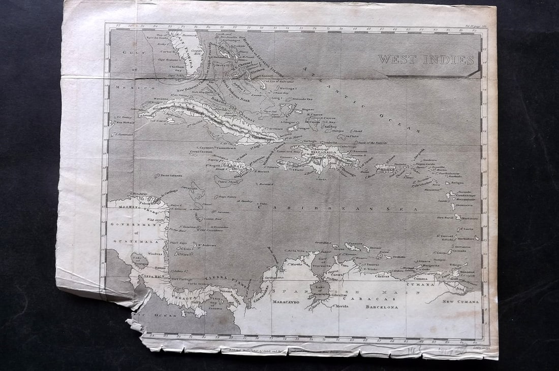Pinkerton, John 1811 Antique Map. West Indies Caribbean (1 of 1)