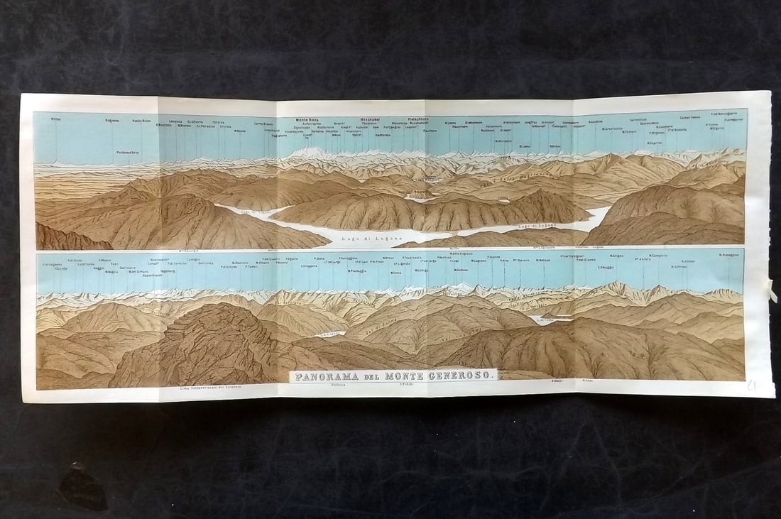 Baedeker, Karl 1911 Panoramic View of the Swiss Alps. Monte Generoso (1 of 1)
