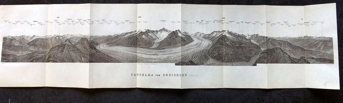 Baedeker, Karl 1911 Panoramic View of the Swiss Alps. Eggismorn (1 of 1)