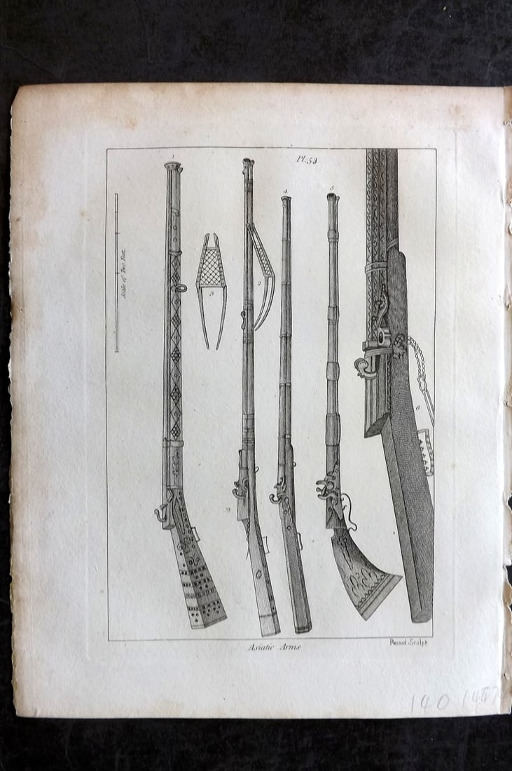 Grose, Francis 1801 Antique Military Print. Asiatic Arms 53 Guns (1 of 1)