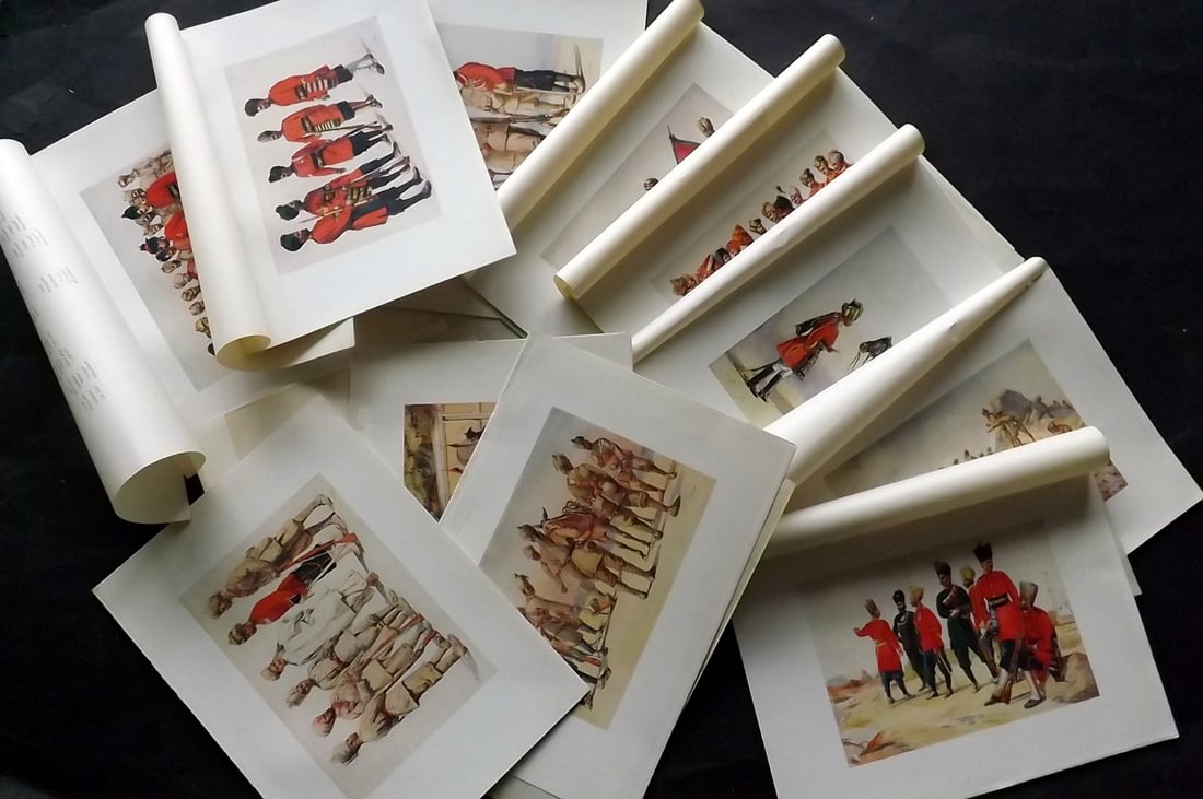 India 1911 Lot of 15 Military Prints by Lovett (1 of 4)