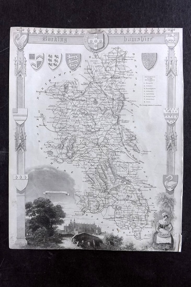 Moule, Thomas C1840 British County Map. Buckinghamsire (1 of 1)