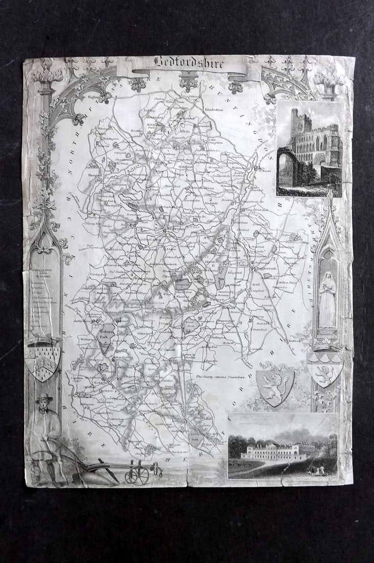 Moule, Thomas C1840 British County Map. Bedfordshire (1 of 1)