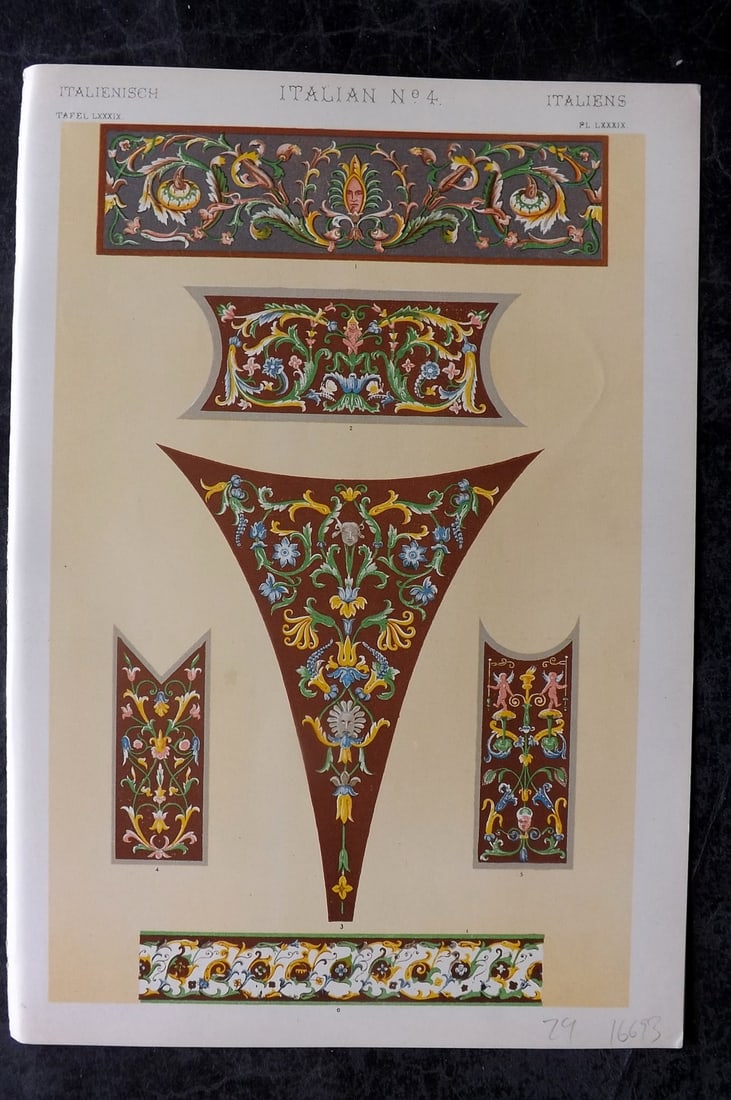 Jones, Owen 1910 Folio Architectural Design Print. Italian No. 3 (1 of 1)