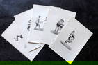 Badminton Library 1909 Lot of 8 Antique Wrestling Prints