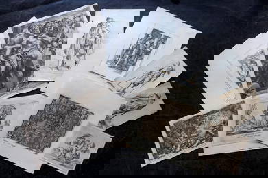 Old Master Prints 15th-18th Cent. Lot of 10 Engravings, Etchings & Woodblock