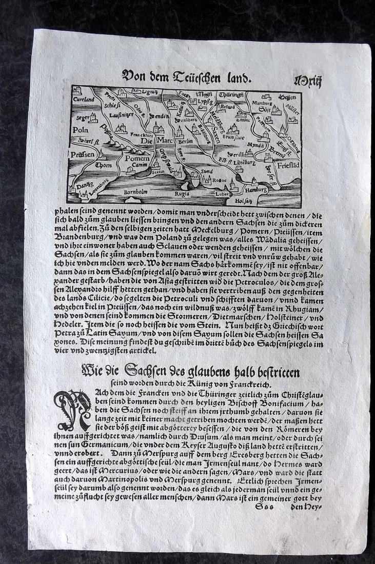 Munster, Sebastian 1580 Early Woodcut Map. Germany & Poland (1 of 2)
