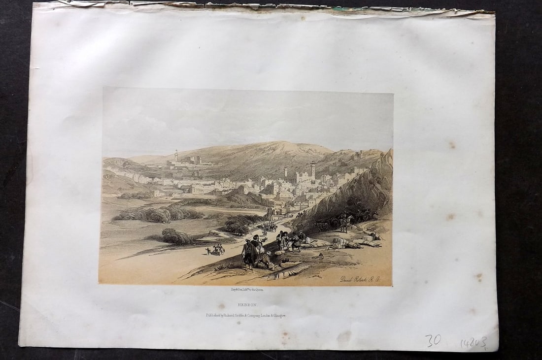 Roberts, David 1857 Antique Print. Hebron, Palestine (1 of 1)