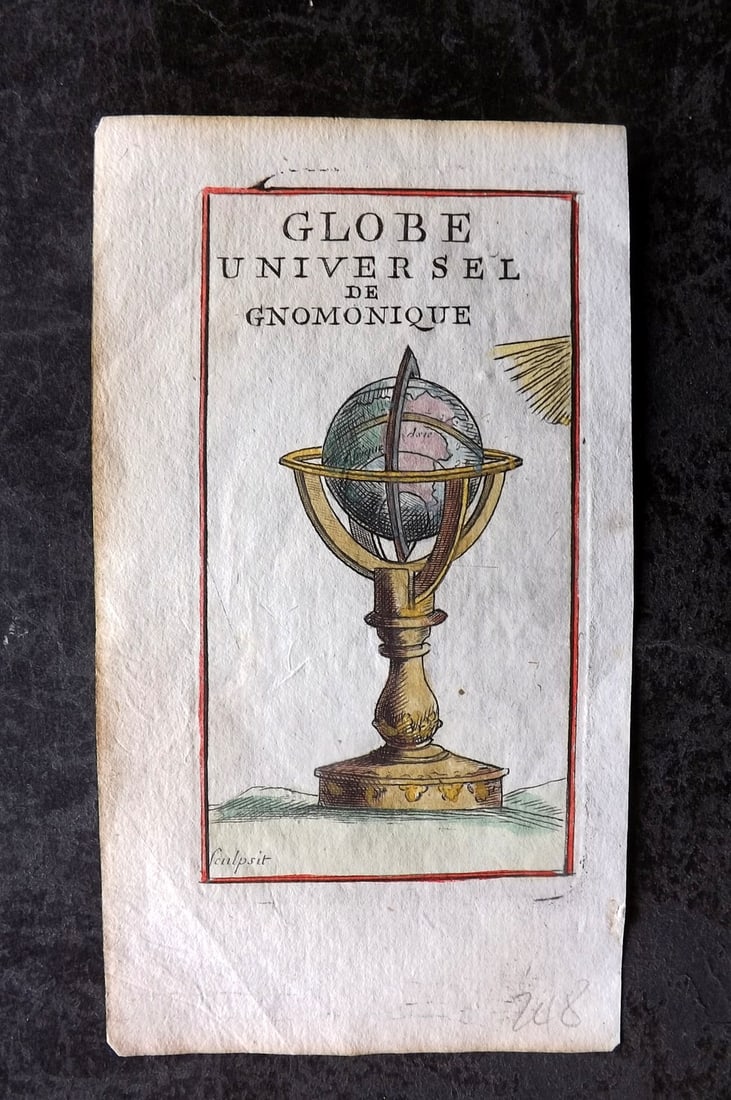 Gibrat, Jean 1795 Hand Col Astronomy Print. Globe (1 of 1)
