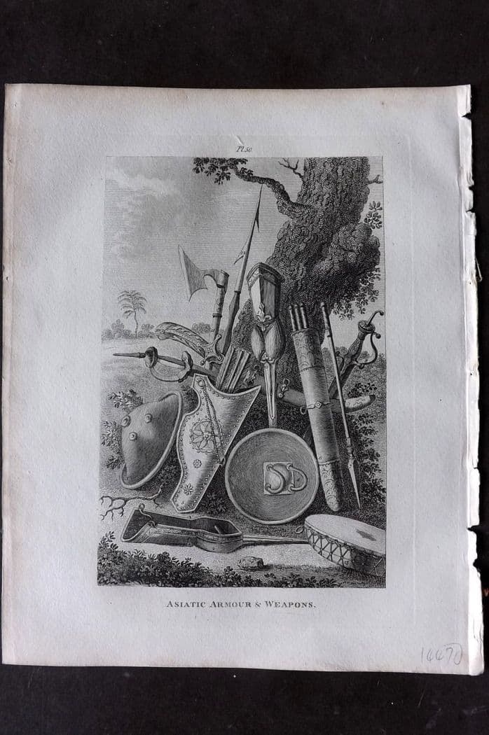 Grose, Francis 1801 Antique Military Print. Asiatic Armour & Weapons 50 China Japan (1 of 1)