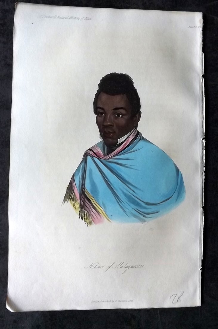 Prichard, James 1845 HCol Print. Africa - Native of Madagascar (1 of 1)