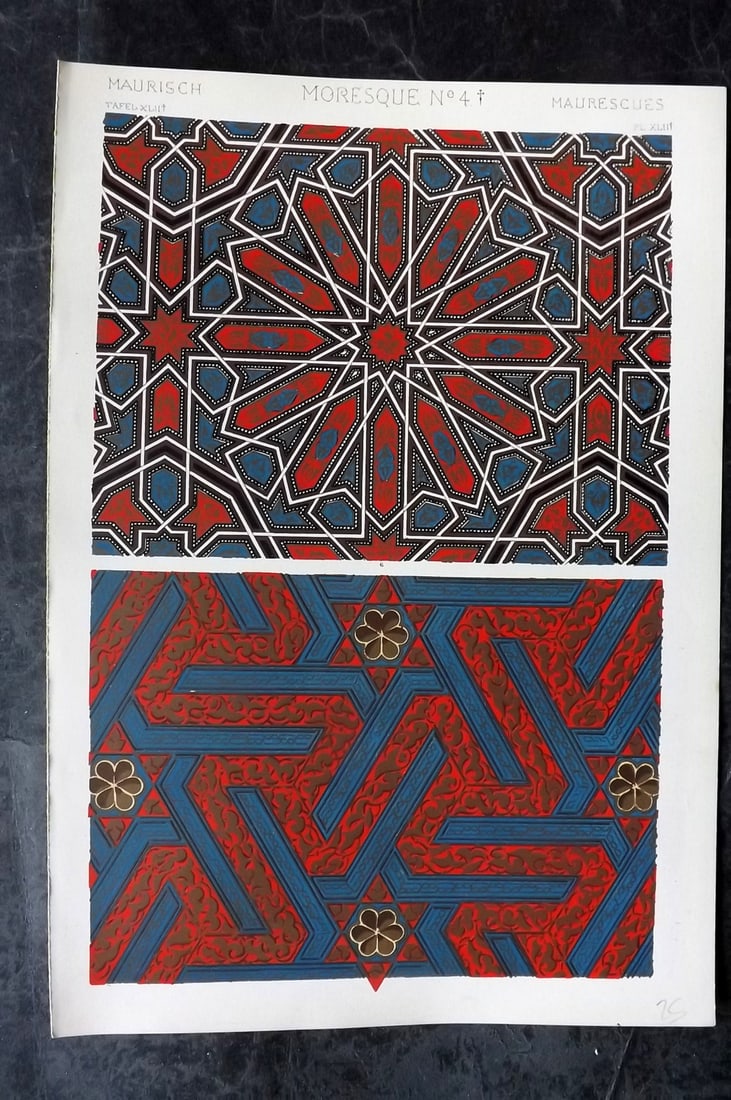 Jones, Owen 1910 Folio Architectural Design Print. Moresque No. 4+ (1 of 1)