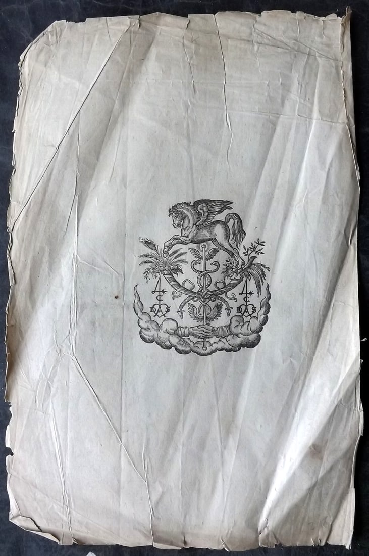 Woodcut 16th Cent. Printers Device Emblem of Andre Wechel, Paris or Frankfurt (1 of 2)