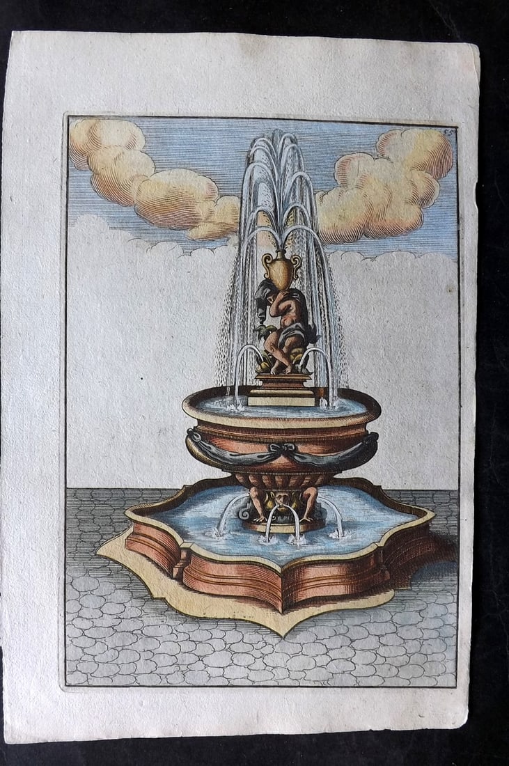 Bockler, Georg 1664 Folio HCol Garden Fountain Architectural Print 55 (1 of 1)
