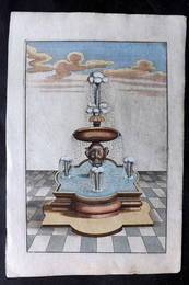 Bockler, Georg 1664 Folio HCol Garden Fountain Architectural Print 69