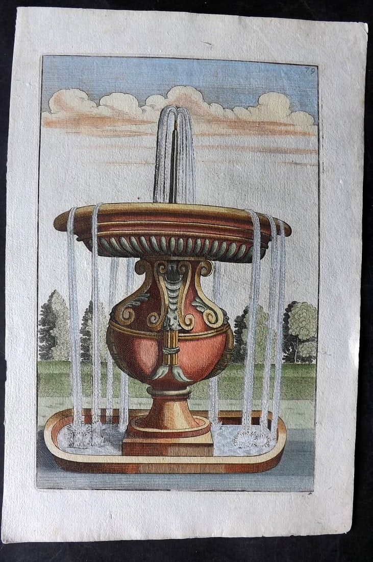 Bockler, Georg 1664 Folio HCol Garden Fountain Architectural Print 79 (1 of 1)