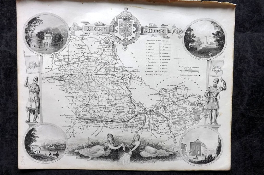 Moule, Thomas C1838 Antique British County Map. Berkshire (1 of 1)