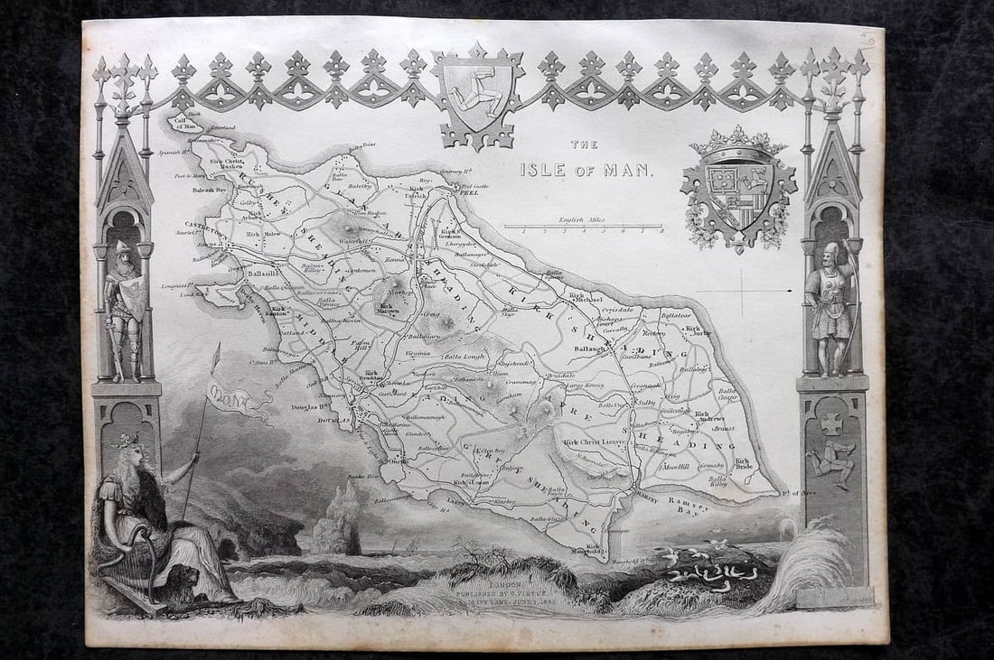 Moule, Thomas C1838 Antique British County Map. Isle of Man (1 of 1)