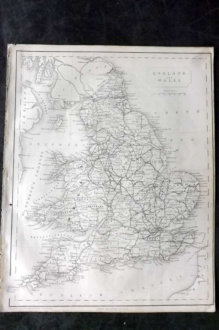 Becker, F. P. C1838 Antique Map. England and Wales (1 of 1)