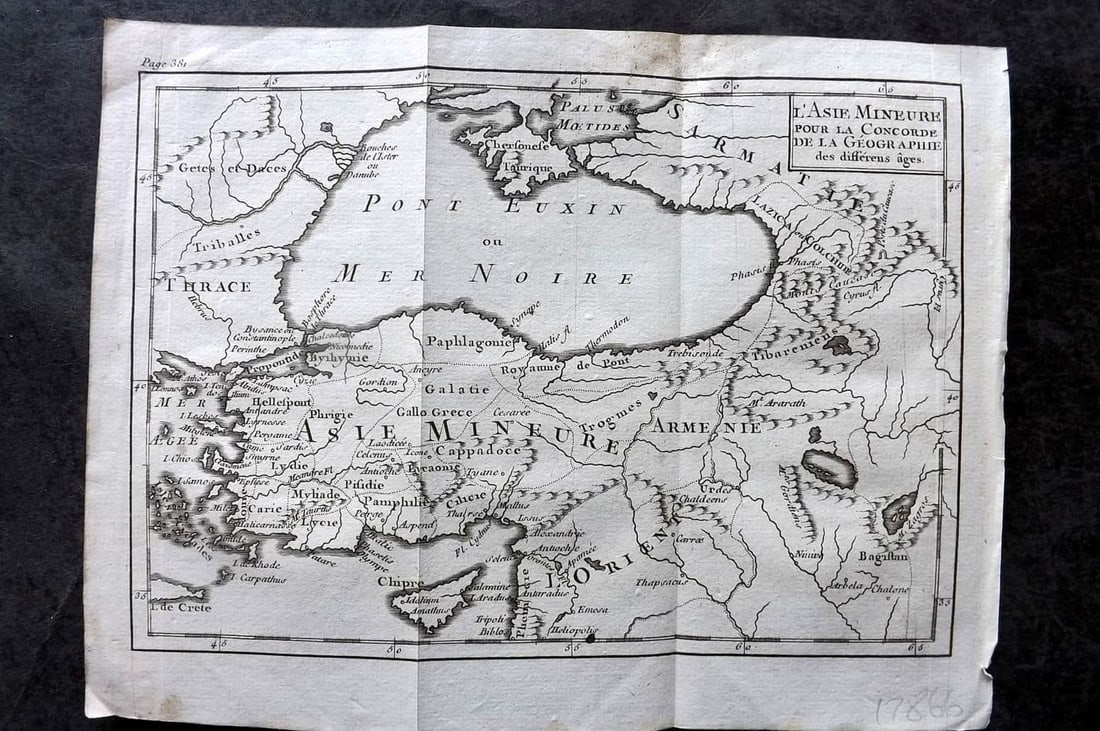 Pluche, Noel 1764 Antique Map. L'Asie Mineure. Asia Minor Black Sea Turkey Armenia (1 of 1)