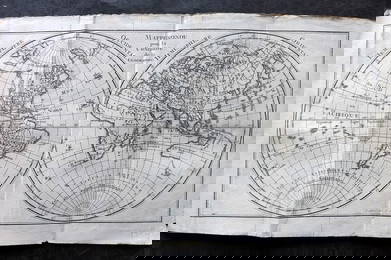 Pluche, Noel 1764 Map. Mappemonde pour la Concorde de la Geographie World Hemispheres