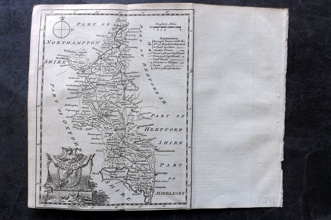 Kitchin, Thomas 1748 Antique Map. Buckinghamshire (1 of 1)